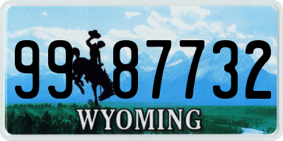 WY license plate 9987732