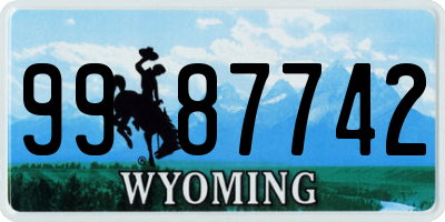 WY license plate 9987742