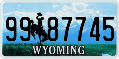WY license plate 9987745