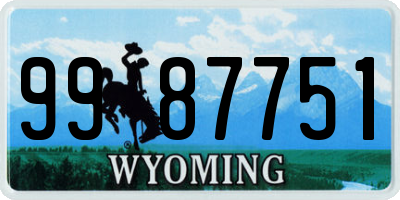 WY license plate 9987751