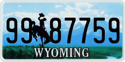 WY license plate 9987759