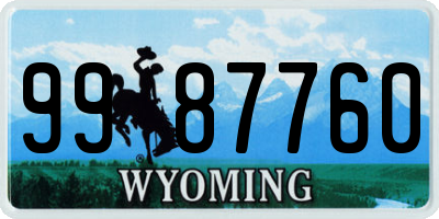 WY license plate 9987760