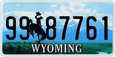 WY license plate 9987761