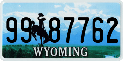 WY license plate 9987762
