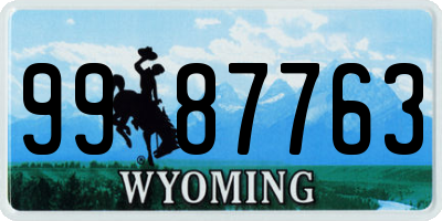 WY license plate 9987763