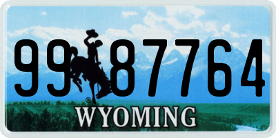 WY license plate 9987764