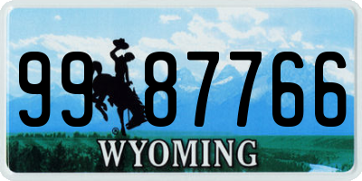 WY license plate 9987766