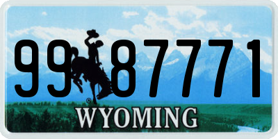WY license plate 9987771