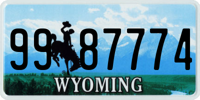 WY license plate 9987774