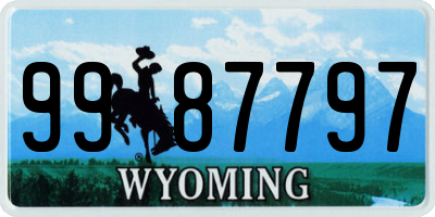 WY license plate 9987797