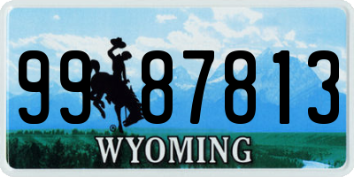 WY license plate 9987813