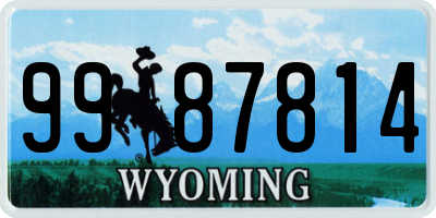 WY license plate 9987814
