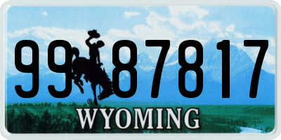 WY license plate 9987817