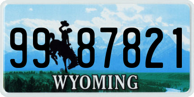 WY license plate 9987821
