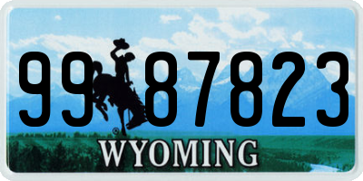 WY license plate 9987823