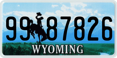 WY license plate 9987826