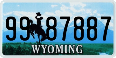 WY license plate 9987887