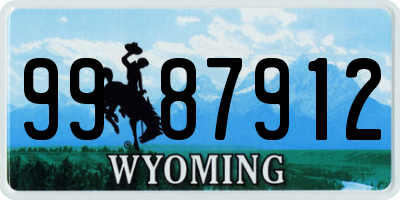 WY license plate 9987912