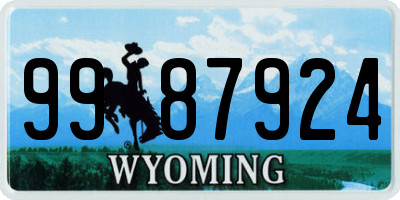 WY license plate 9987924