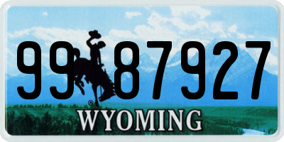 WY license plate 9987927