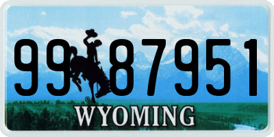 WY license plate 9987951