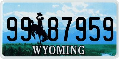 WY license plate 9987959