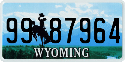 WY license plate 9987964