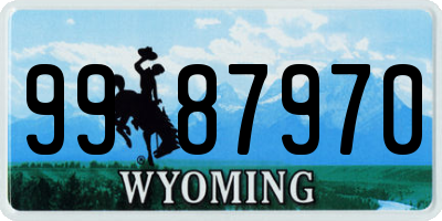 WY license plate 9987970