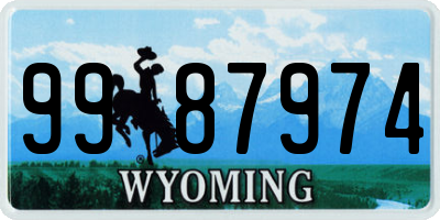 WY license plate 9987974