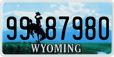 WY license plate 9987980