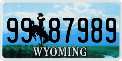 WY license plate 9987989