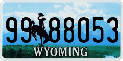 WY license plate 9988053