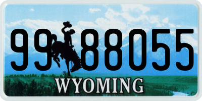 WY license plate 9988055