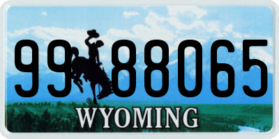WY license plate 9988065