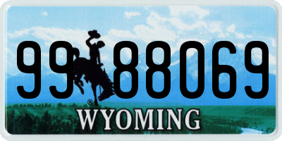 WY license plate 9988069