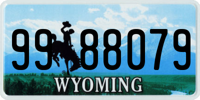 WY license plate 9988079