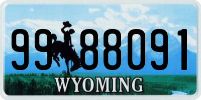 WY license plate 9988091