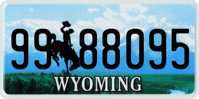 WY license plate 9988095