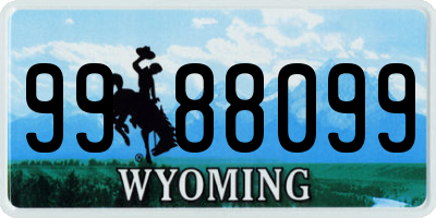 WY license plate 9988099