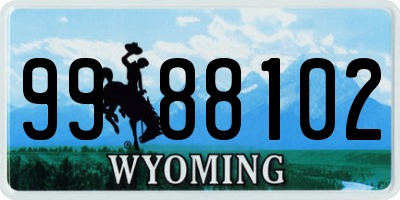 WY license plate 9988102