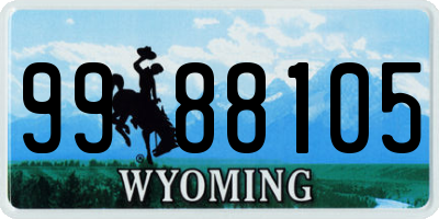 WY license plate 9988105