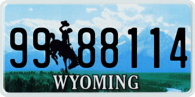 WY license plate 9988114