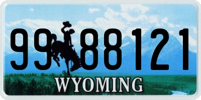 WY license plate 9988121