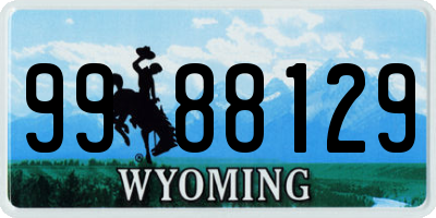 WY license plate 9988129