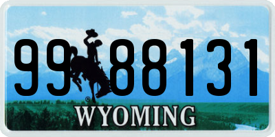 WY license plate 9988131