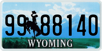 WY license plate 9988140
