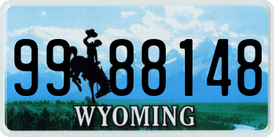 WY license plate 9988148