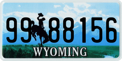 WY license plate 9988156