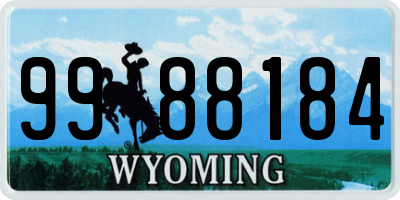 WY license plate 9988184