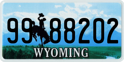 WY license plate 9988202